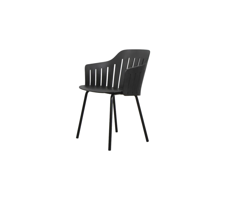 Cane-line Choice Stuhl 4 Beine Schwarz recycelt