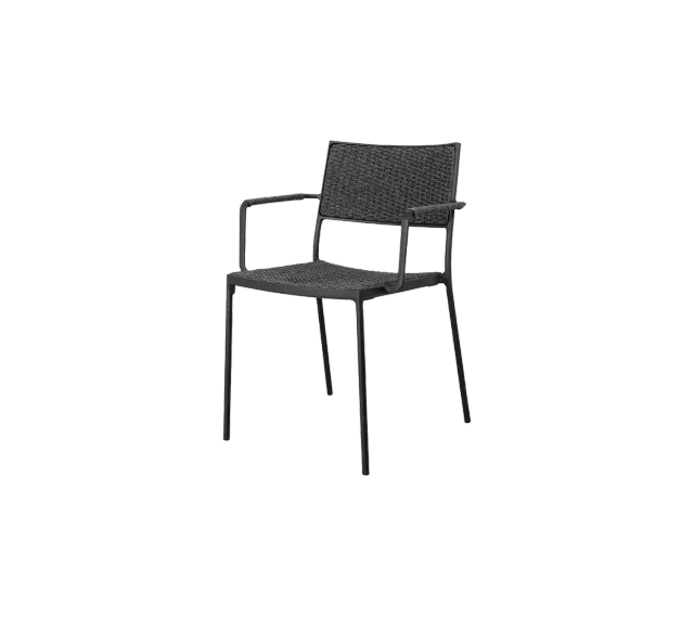 Cane-line Less Stuhl Natur/Lavagrau stapelbar