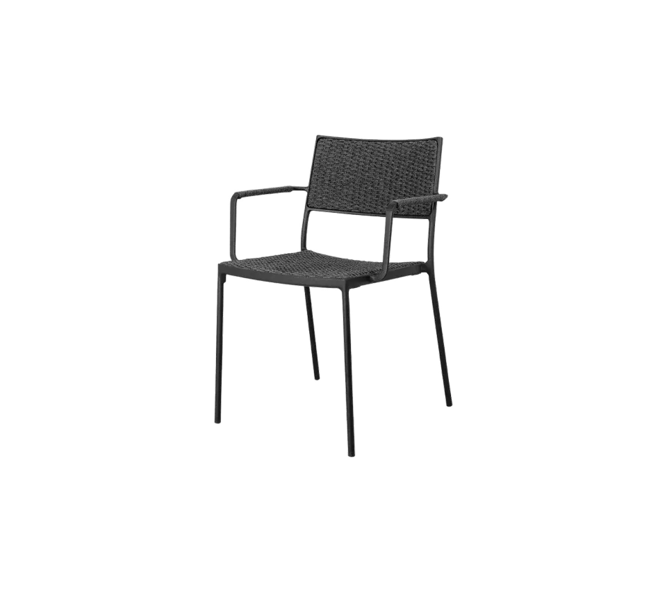 Cane-line Less Stuhl Natur/Lavagrau stapelbar