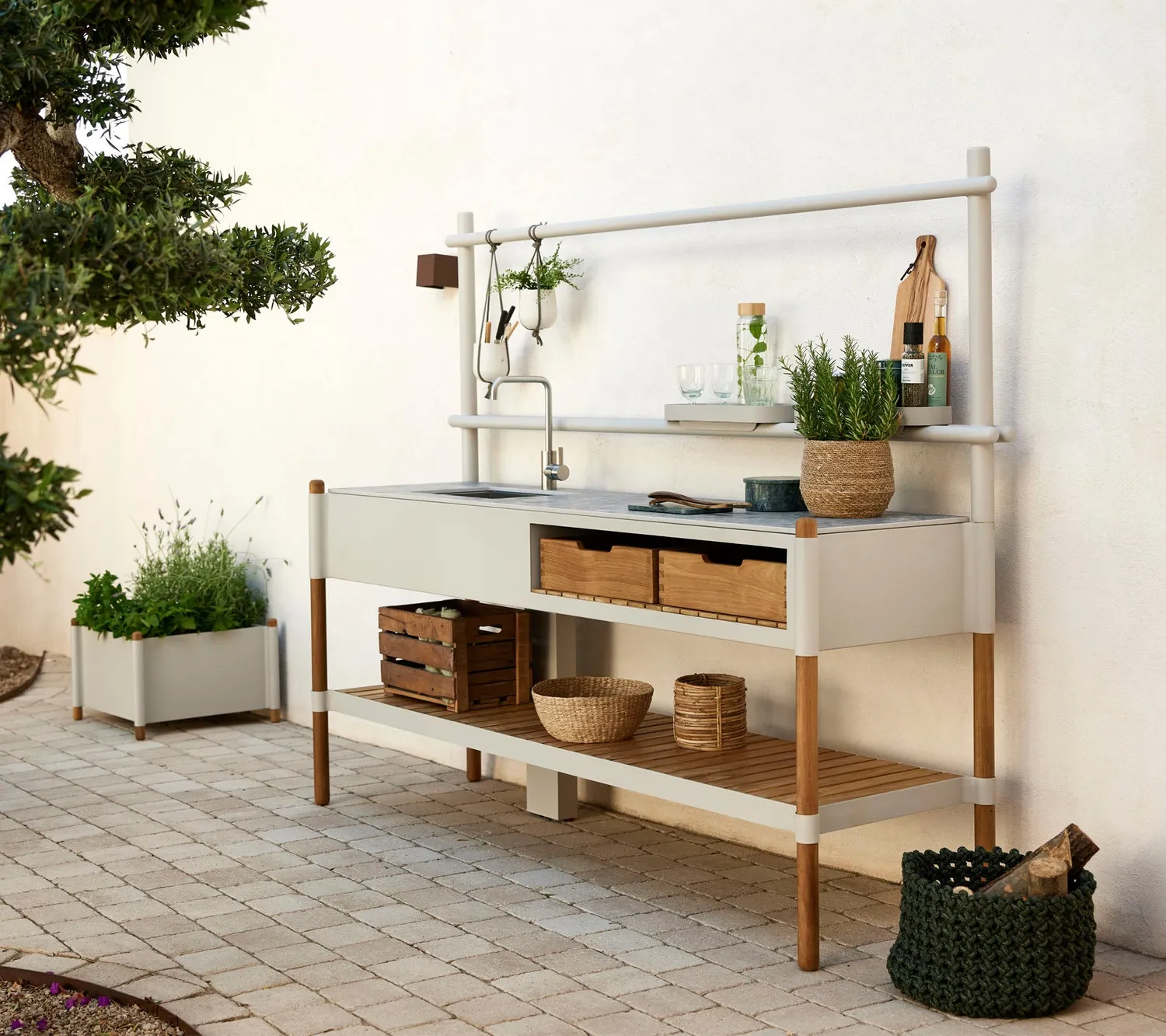 Cane-line Sticks Kitchen Module Wall Küchenmodul Sand
