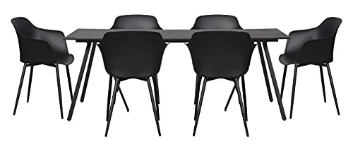 Envy Gartenmöbel-Set 6 Personen 200 cm schwarz pflegefrei