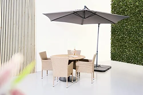 Envy Gartenmöbel-Set rund 110 cm Teaklook für 4 Personen natur
