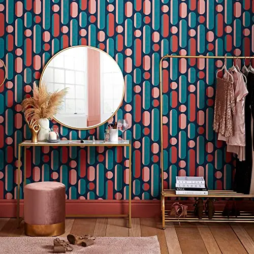 Envy Morse Coral/Navy Vliestapete 10 m Tapete abwaschbar