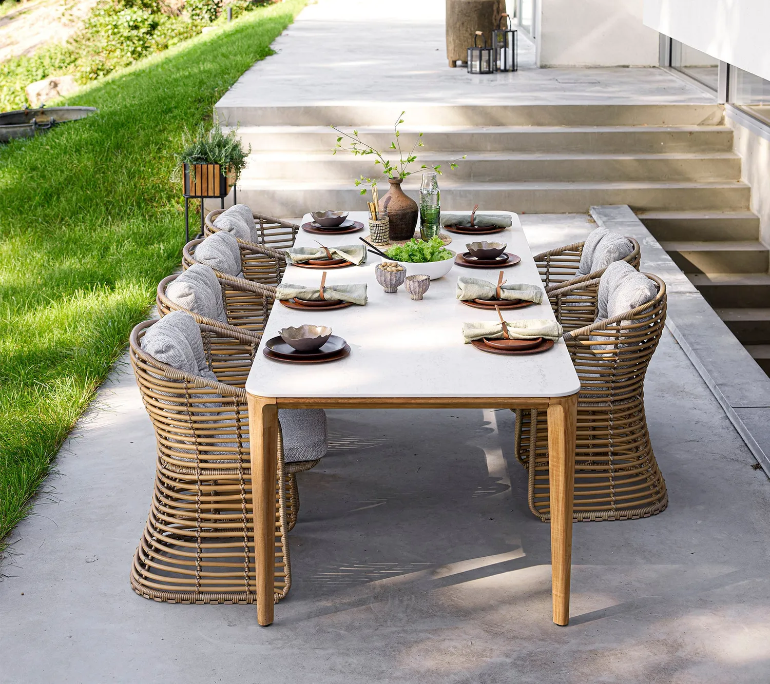Cane-line Basket Stuhl Graphit Weave Gartenstuhl wetterfest