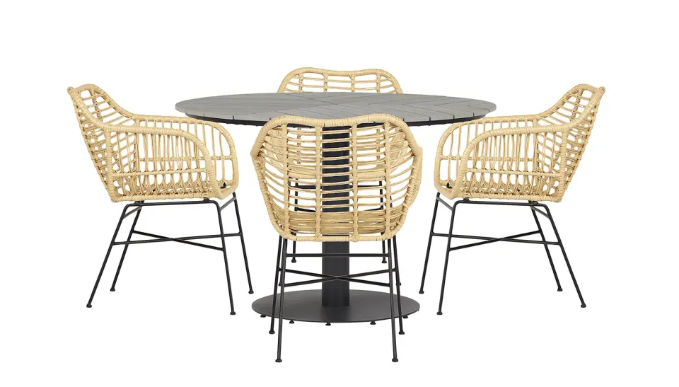 Envy Gartenmöbel-Set rund 110 cm 4 Personen Bambusoptik