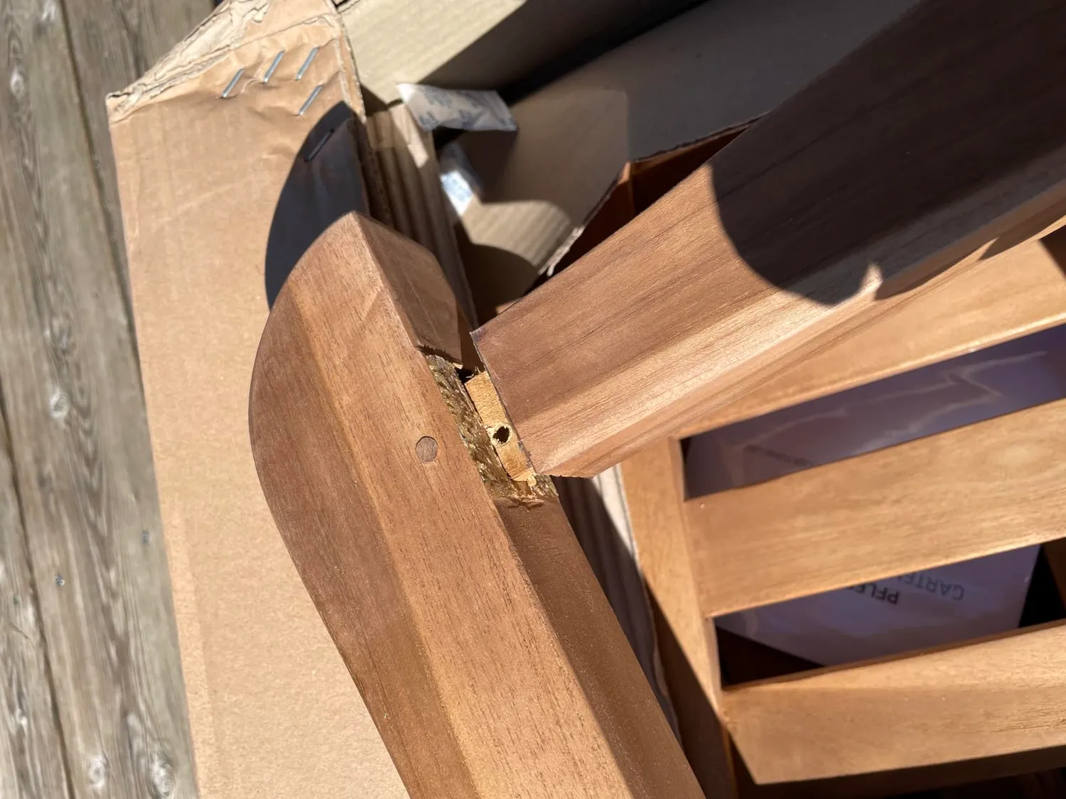 MR.DEKO Bradford Gartenbank 2-Sitzer Teak 120 cm wetterfest