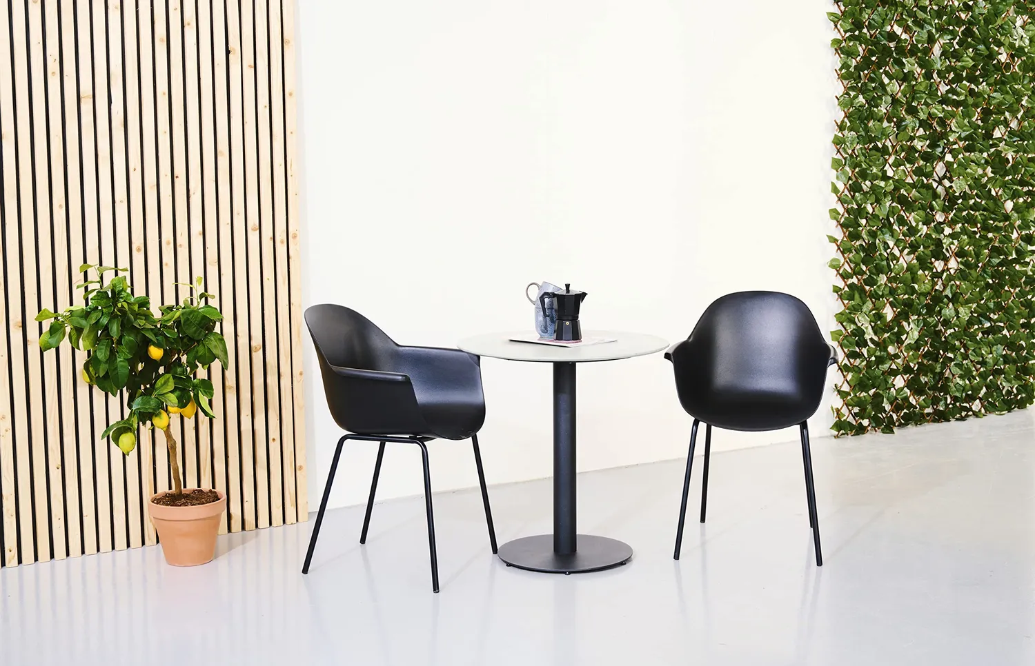 Envy Café-Set für 2 Personen Ocean-Kunststoff Grau 70 cm