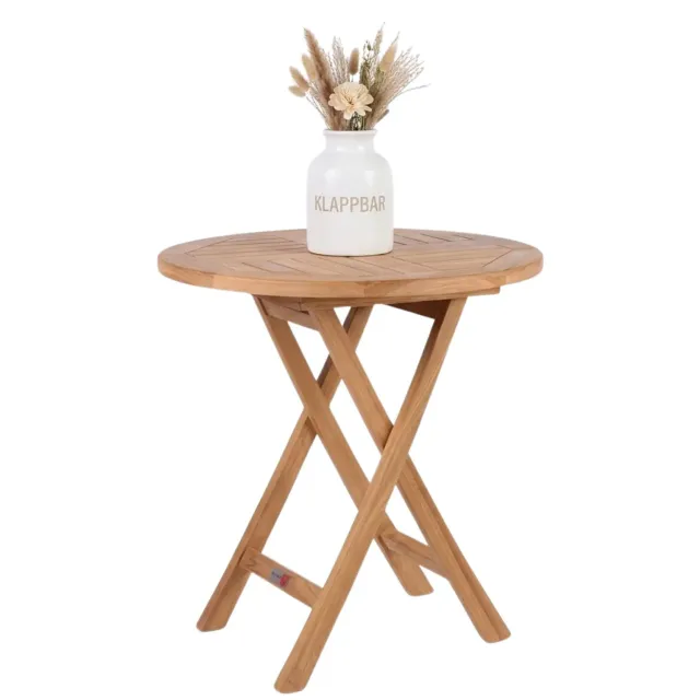 MR.DEKO Sutton Klapptisch 70 cm Teak Balkontisch wetterfest