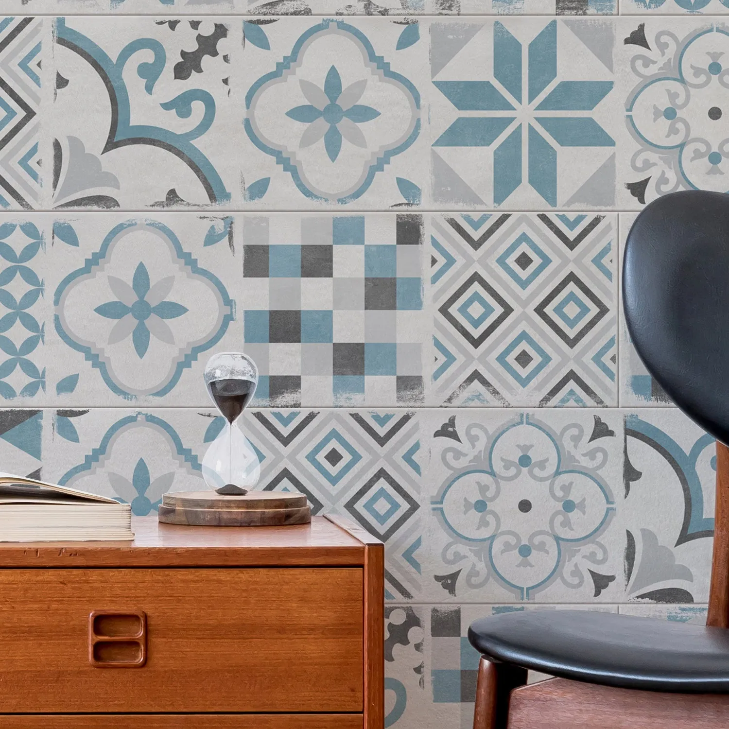 Grosfillex Accent Andaluz Blue Wandpaneel Grau-Blau Beton
