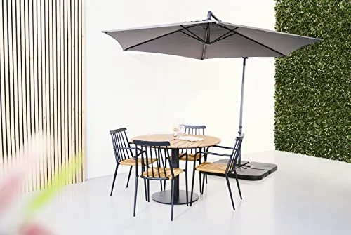 Envy Gartenmöbel-Set für 4 Personen Gartentisch Polywood stapelbare Polyrattan-Stühle