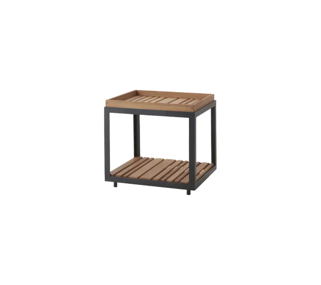 Cane-line Level Couchtisch Klein Teak Lavagrau wetterfest