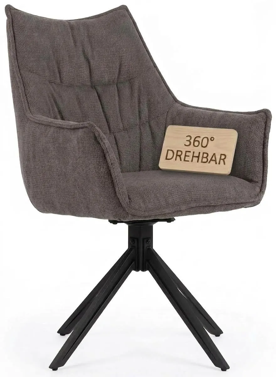 MR.DEKO Ginosa Esszimmerstuhl beige drehbar