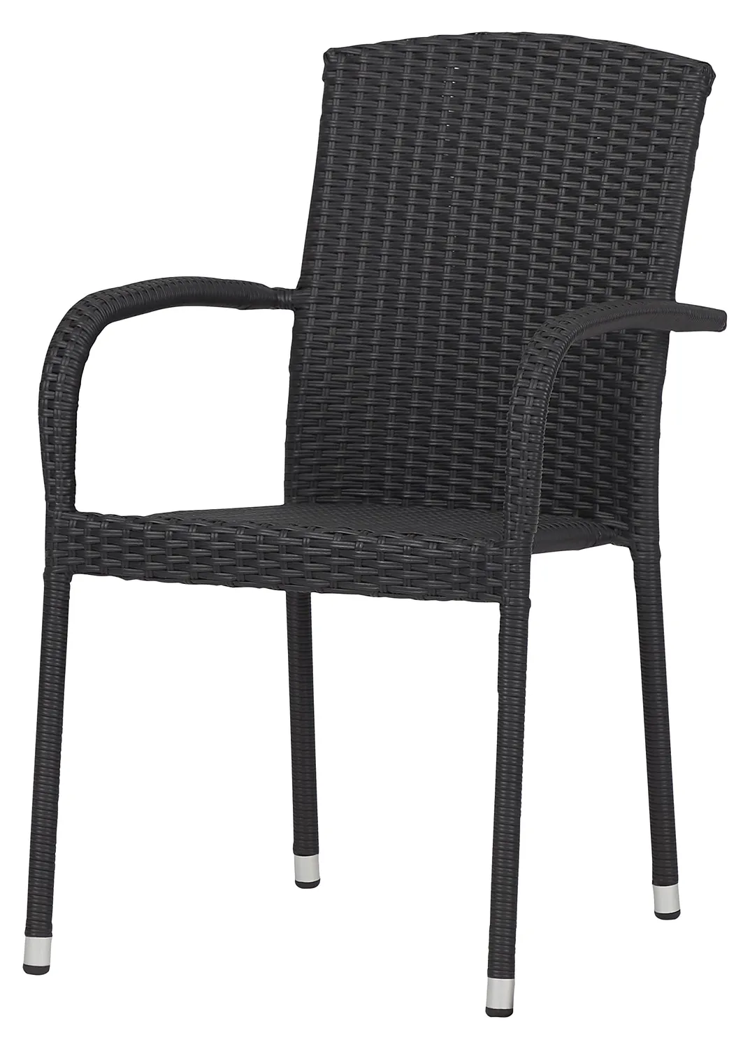 Envy Gartenmöbel-Set für 4 Personen Gartentisch Polywood schwarze Polyrattan-Stühle