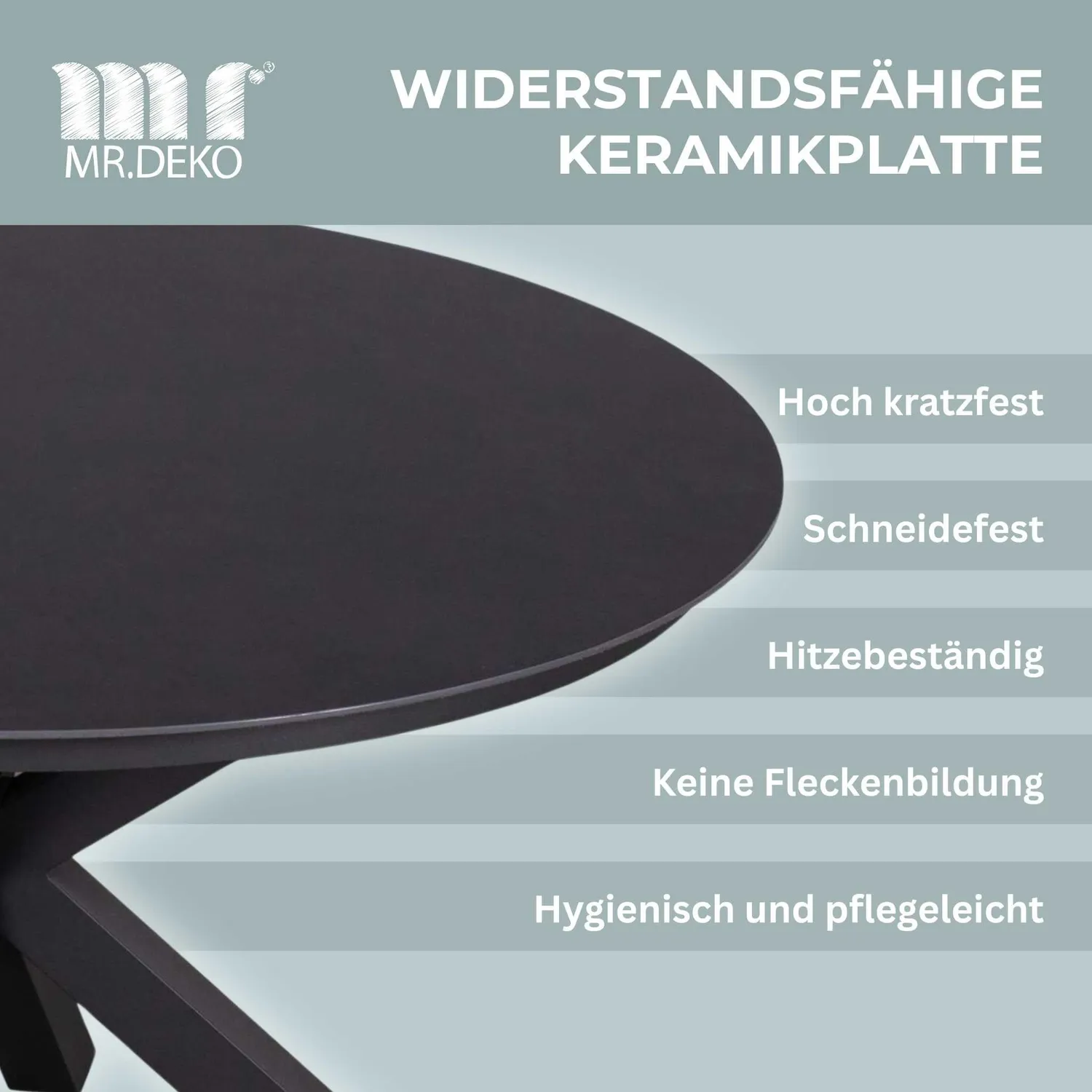 MR.DEKO Almeria Gartenmöbelset 4 Personen Keramik 120 cm