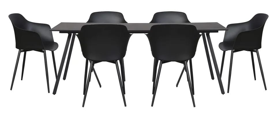 Envy Gartenmöbel-Set 6 Personen 200 cm schwarz pflegefrei