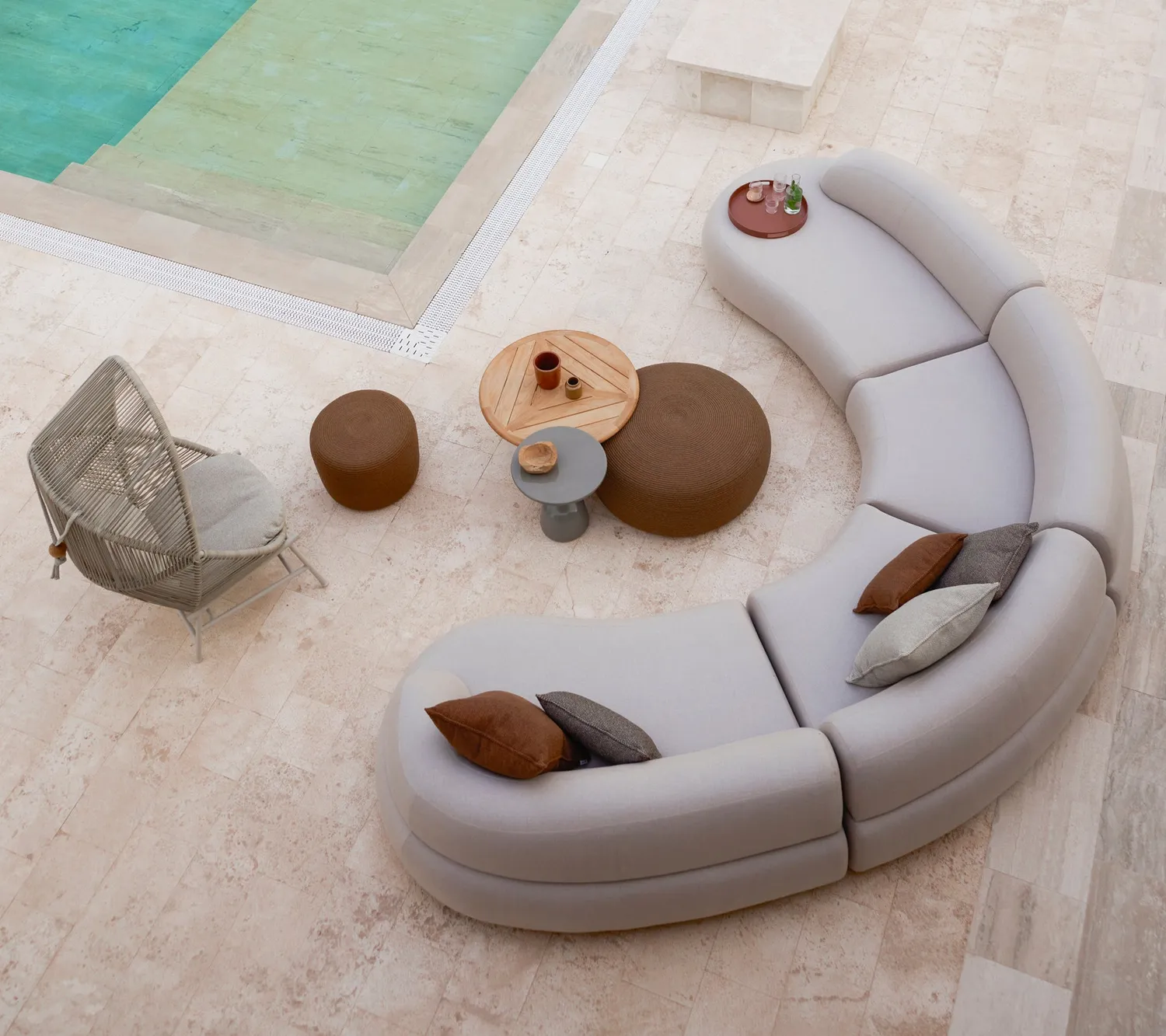Cane-line Circle Extra Large Fußhocker Umber Brown Soft Rope