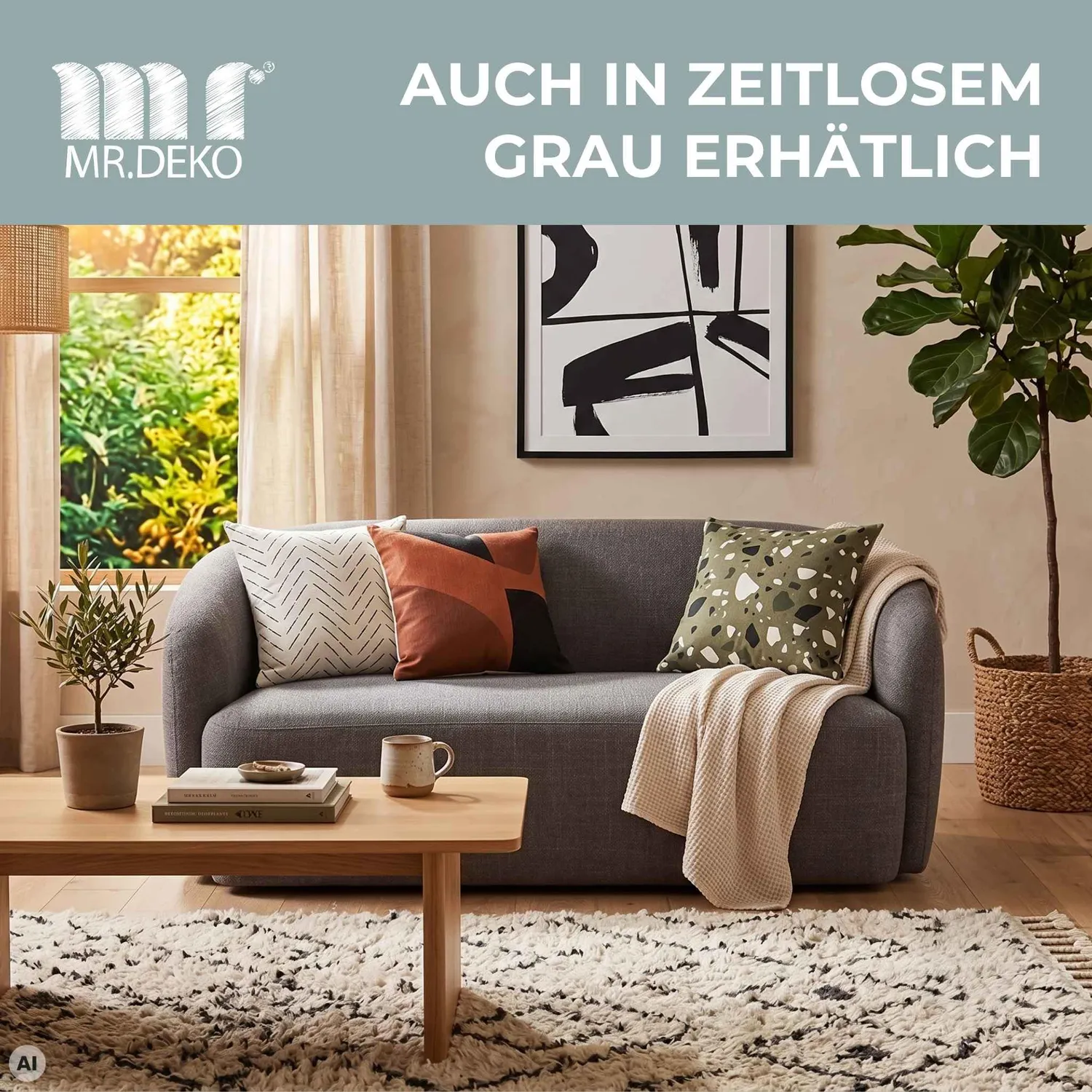 MR.DEKO Loconia Sofa Beige 170cm 2,5-Sitzer Stoff