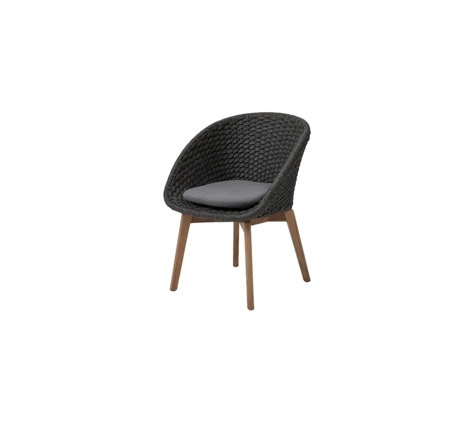 Cane-line Peacock Stuhl Dunkelgrau Teak Seil