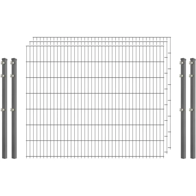 Bellamondo Industrie-Zaunset 8/6/8 Doppelstab Verzinkt 250 cm