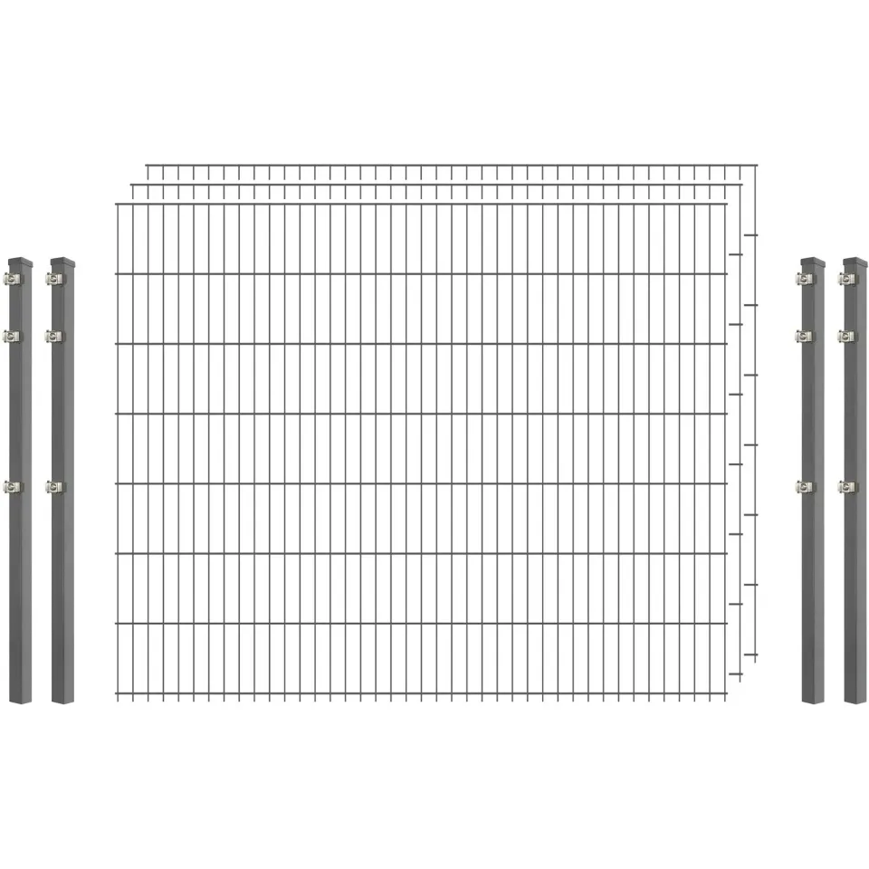Bellamondo Industrie-Zaunset 8/6/8 Doppelstab Verzinkt 250 cm