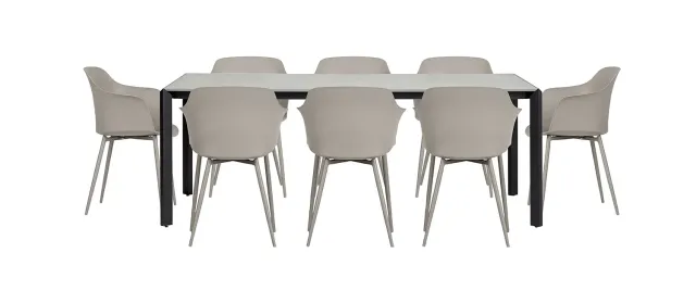 Envy Gartenmöbel-Set 200 cm 8 Personen Betonoptik grau