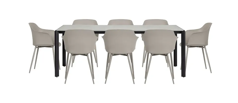Envy Gartenmöbel-Set 200 cm 8 Personen Betonoptik grau
