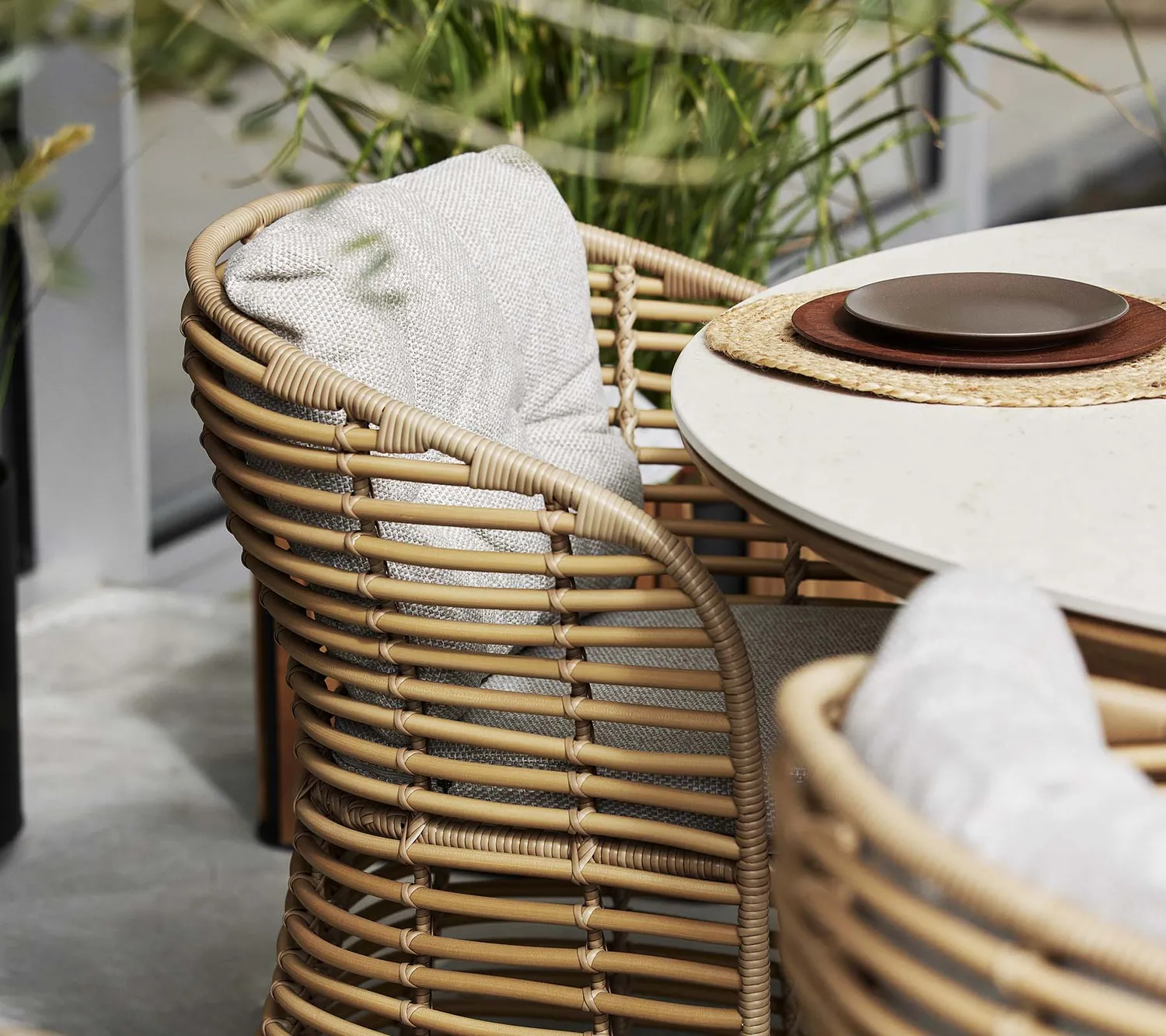 Cane-line Basket Stuhl Graphit Weave Gartenstuhl wetterfest