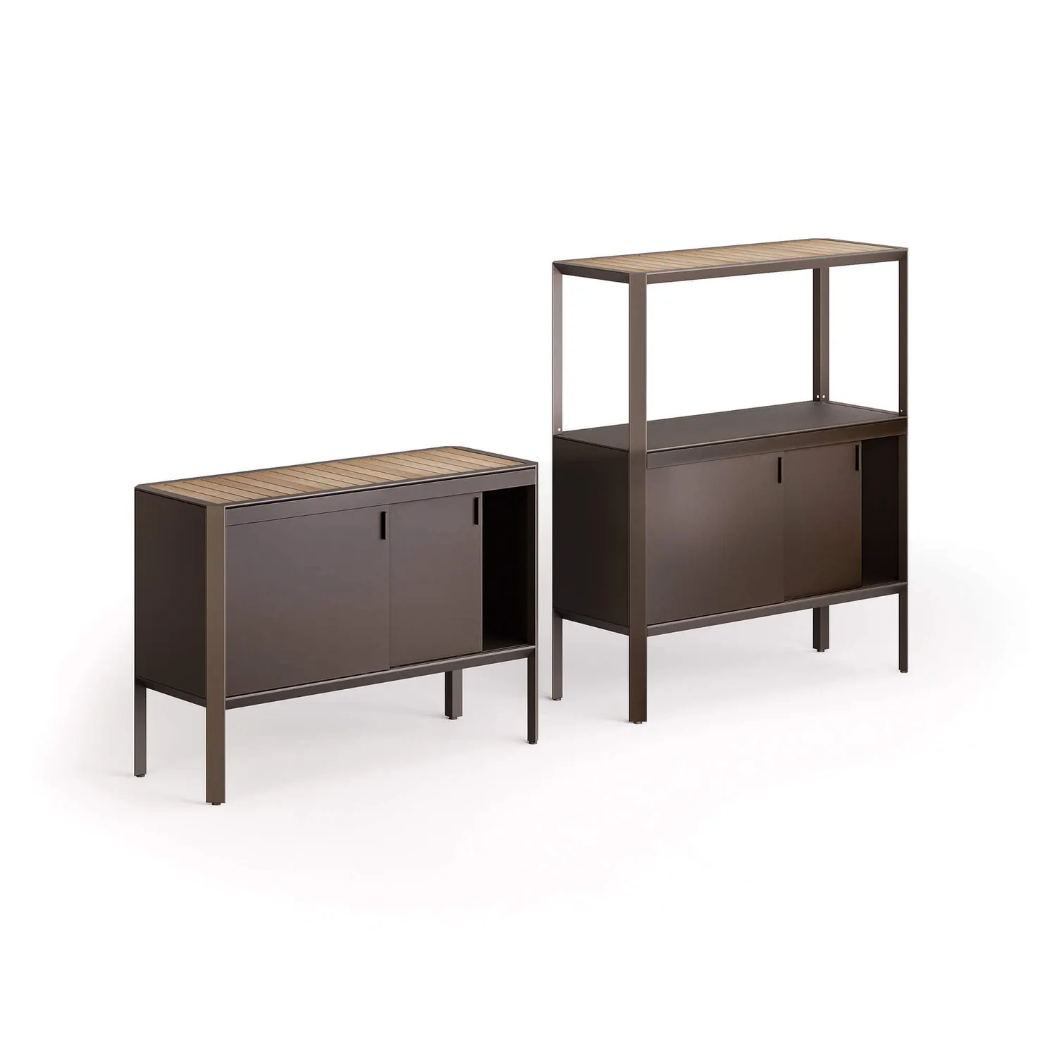 Emu Emily Configuración 1 Pflanzgefäß modular Metall und Teak