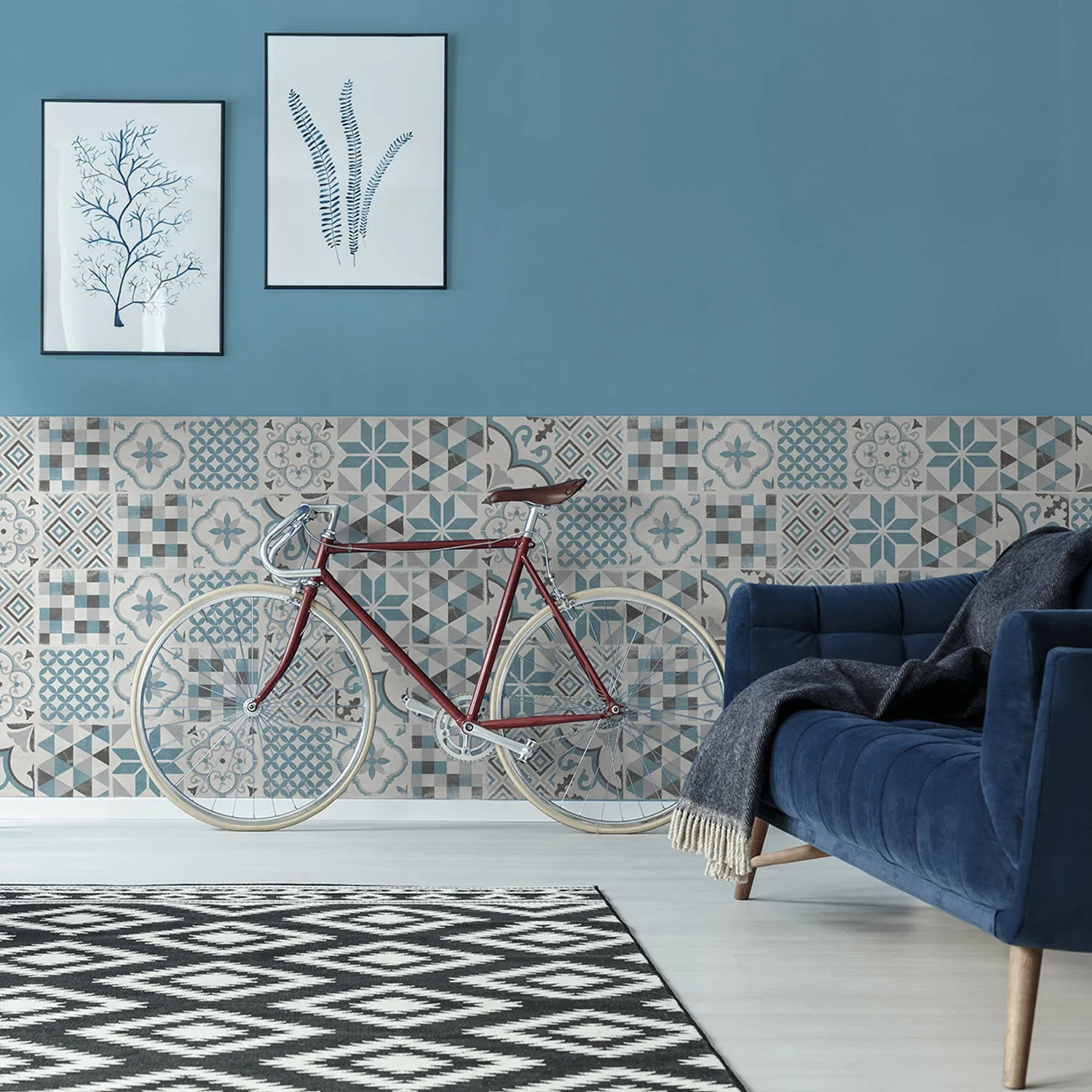 Grosfillex Accent Andaluz Blue Wandpaneel Grau-Blau Beton