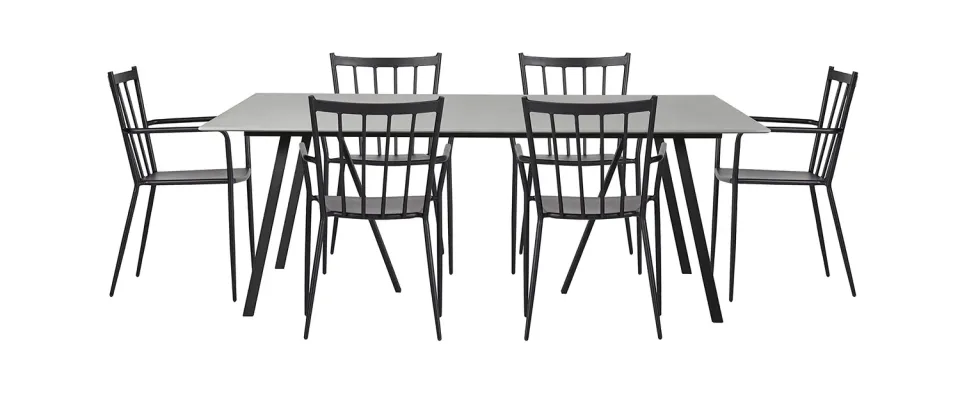 Envy Gartenmöbel-Set 200 cm 6 Personen Sprossenlehne