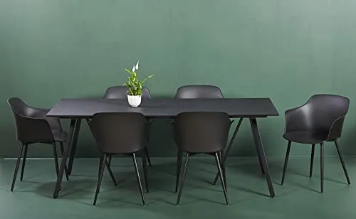 Envy Gartenmöbel-Set 6 Personen 200 cm schwarz pflegefrei