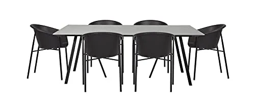 Envy Gartenmöbel-Set 6 Personen 200 cm Kunststoff grau