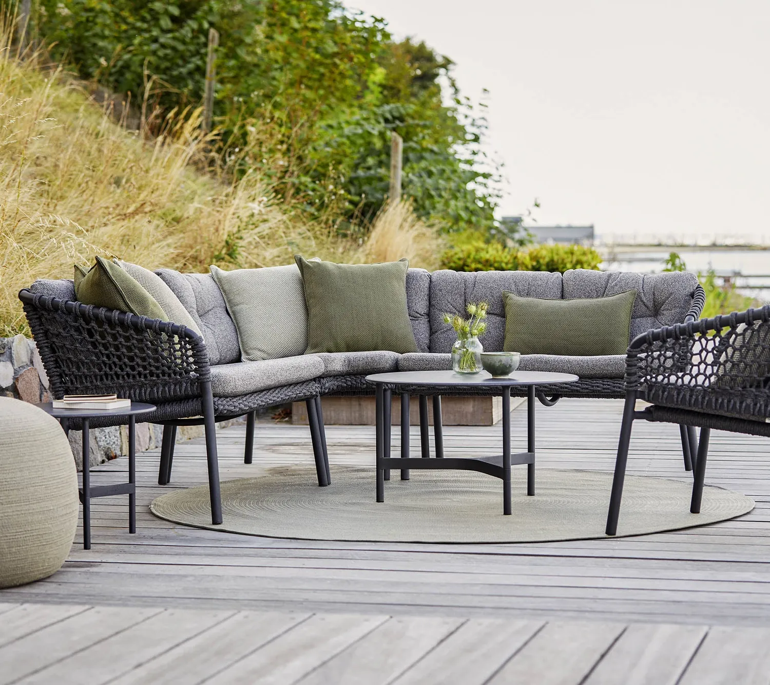 Cane-line Circle Outdoor-Teppich Ø200 cm Dunkelgrau