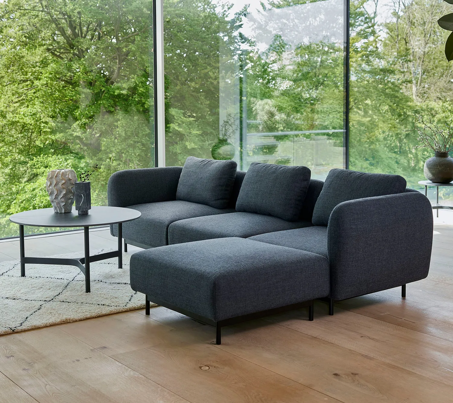Cane-line Aura 2-Sitzer-Modul Sofarahmen schwarz Indoor