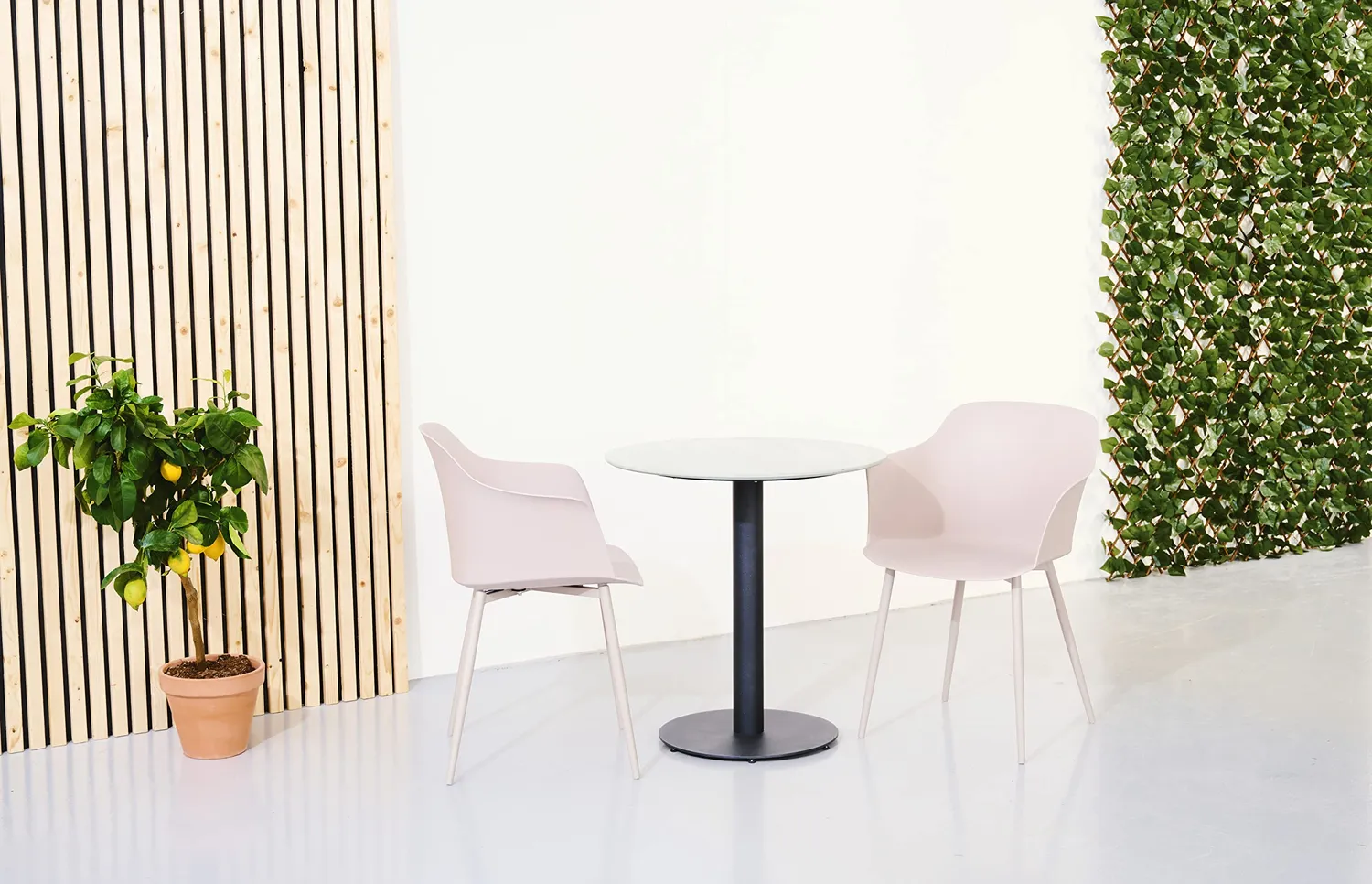 Envy Café-Set/Balkon möbel für 2 Personen Gartentisch Feuersteingrau