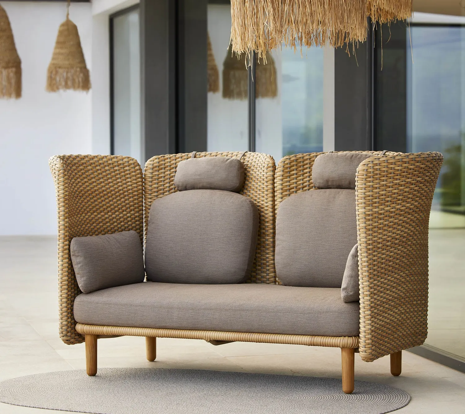 Cane-line Arch Armlehne hoch Natural Taupe Geflecht