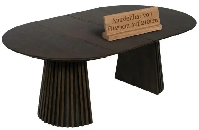MR.DEKO Barletta Ausziehbarer Esstisch 120/210 cm Braun Eiche