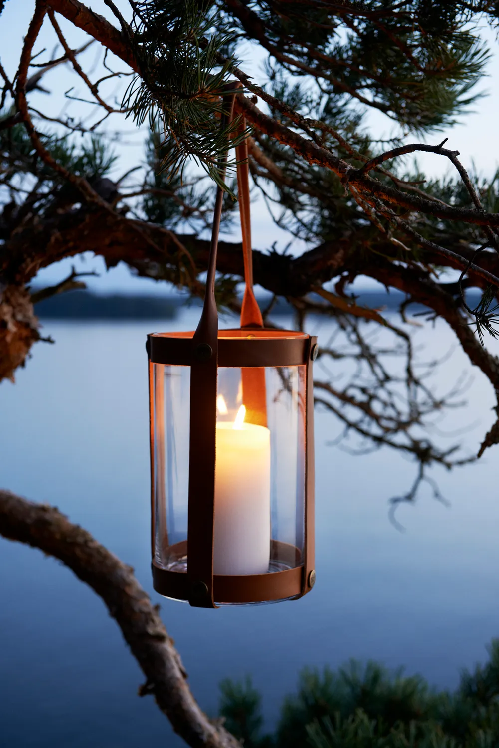 Skargaarden Marstrand Kerzenlaterne dunkles Leder