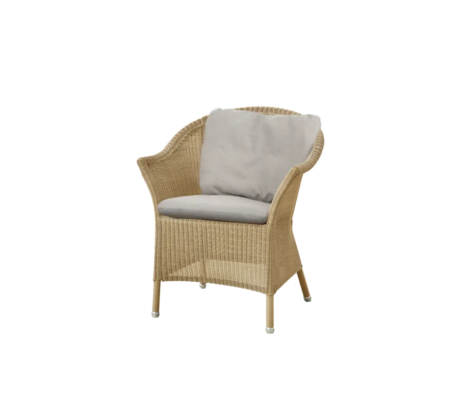 Cane-line Lansing chair Armlehnstuhl Taupe mit Sitzkissen Sand Natté wetterfest