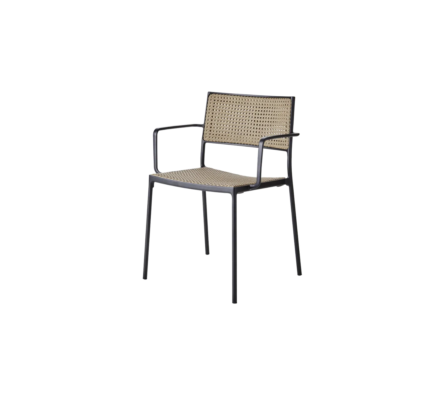 Cane-line Less Stuhl Natur/Lavagrau stapelbar