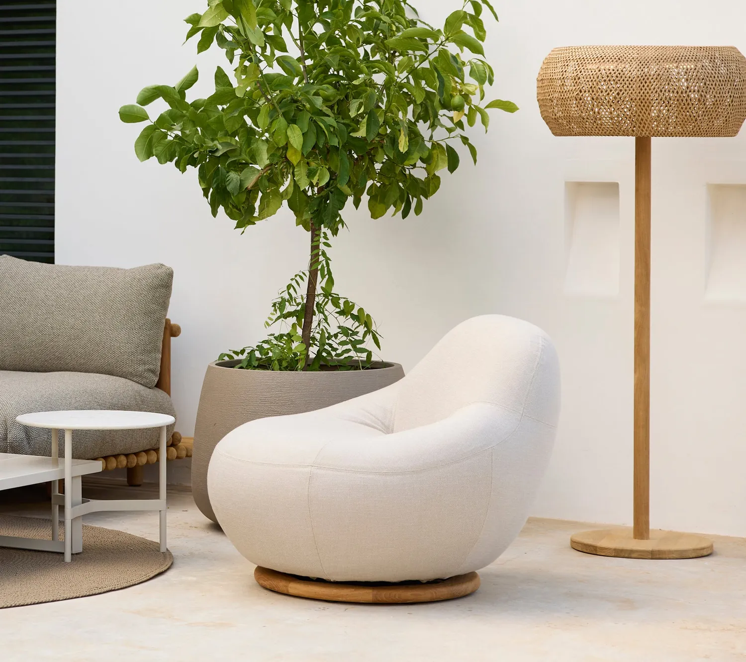 Cane-line Illusion Glow Stehlampe Solar Teak Natur