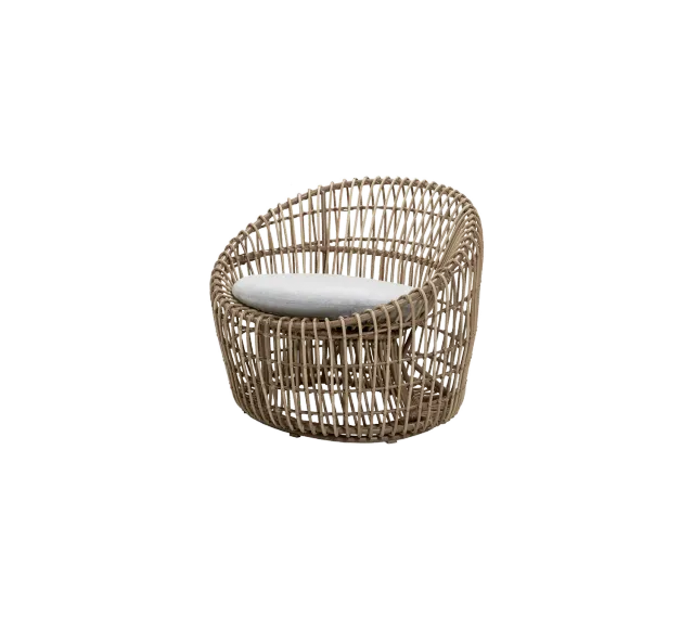 Cane-line Nest Rundsessel Weiß mit Kissen QuickDry