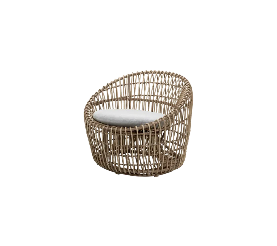 Cane-line Nest Rundsessel Weiß mit Kissen QuickDry