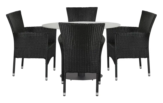 Envy Gartenmöbel-Set 4 Pers. Tisch 110 cm Grau Durafit
