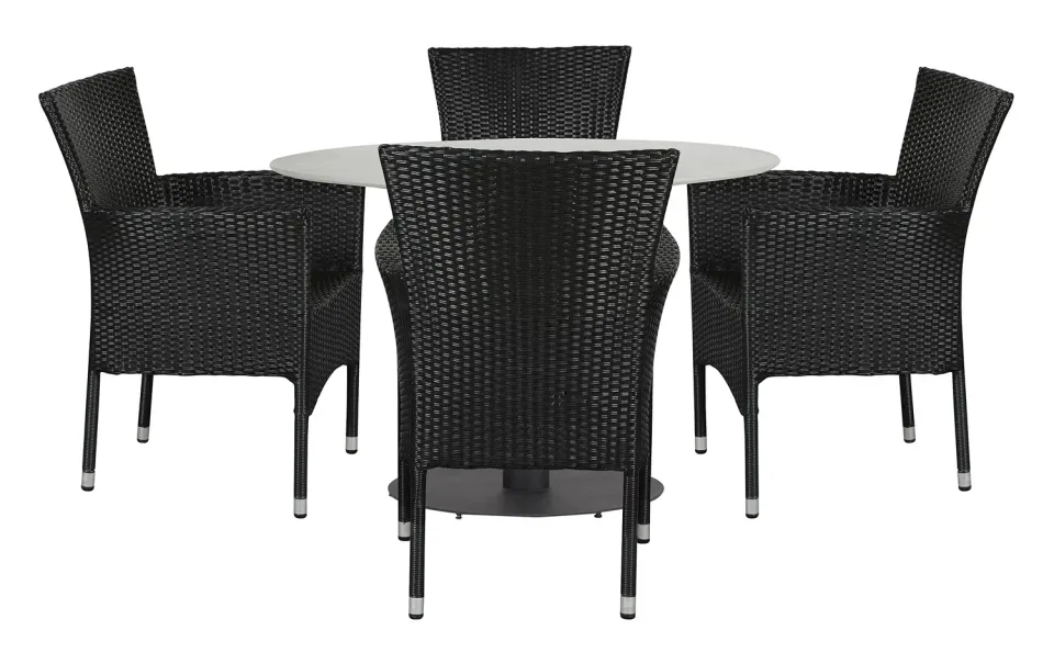 Envy Gartenmöbel-Set 4 Pers. Tisch 110 cm Grau Durafit