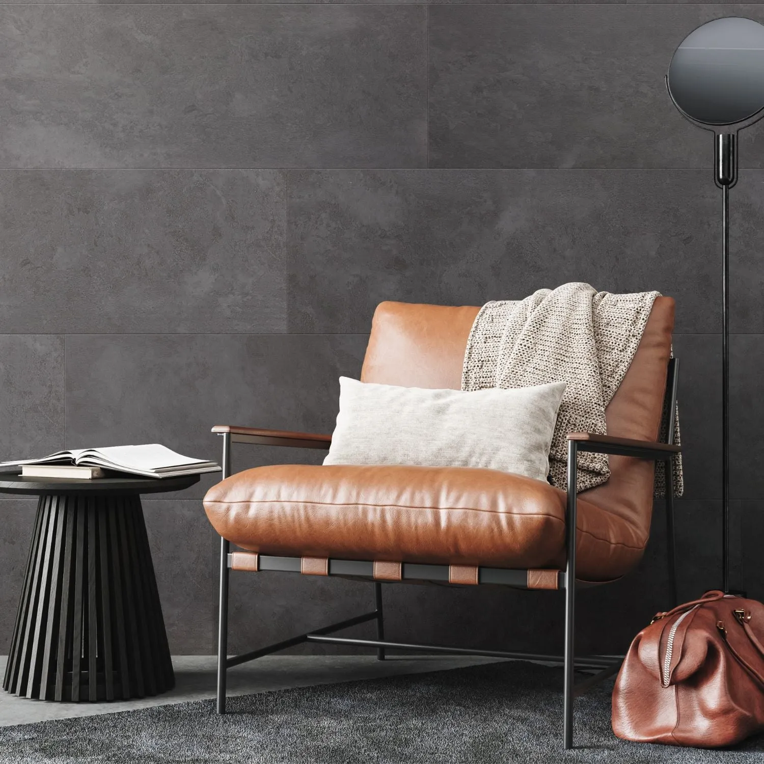 Grosfillex Element Wandverkleidung Beton Touch Grau Betonoptik
