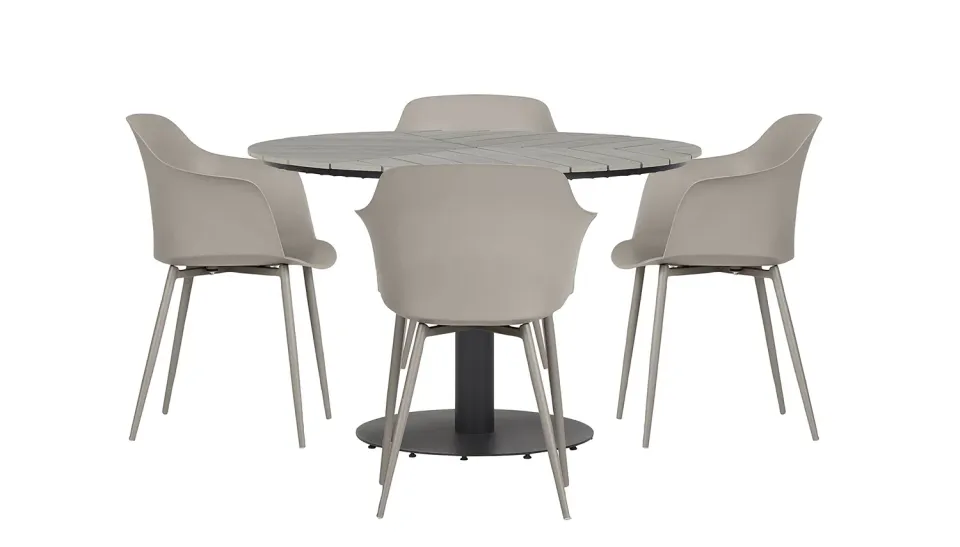Envy Gartenmöbel-Set 4 Personen Ø110 cm feuersteingrau