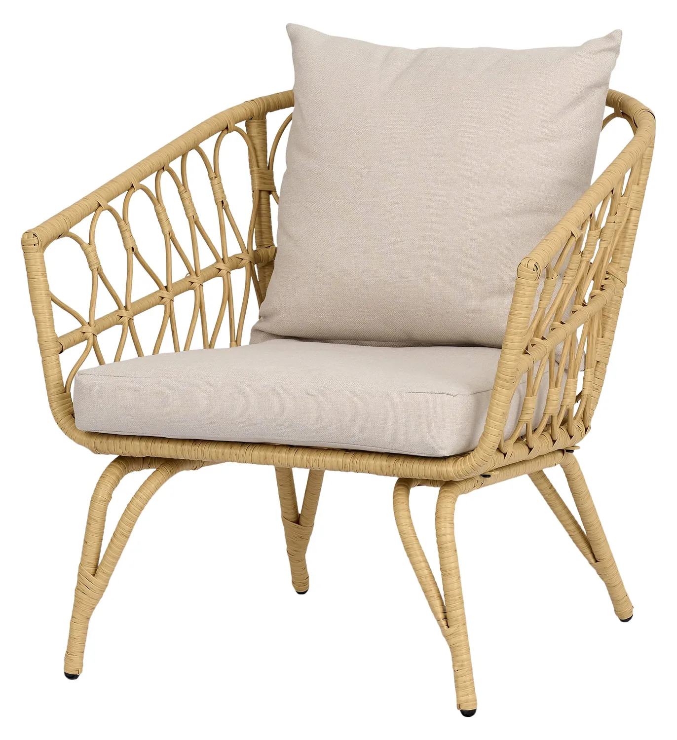 Envy Lounge-Set 5 Personen Rattan 3-Sitzer Kissen Loungetisch