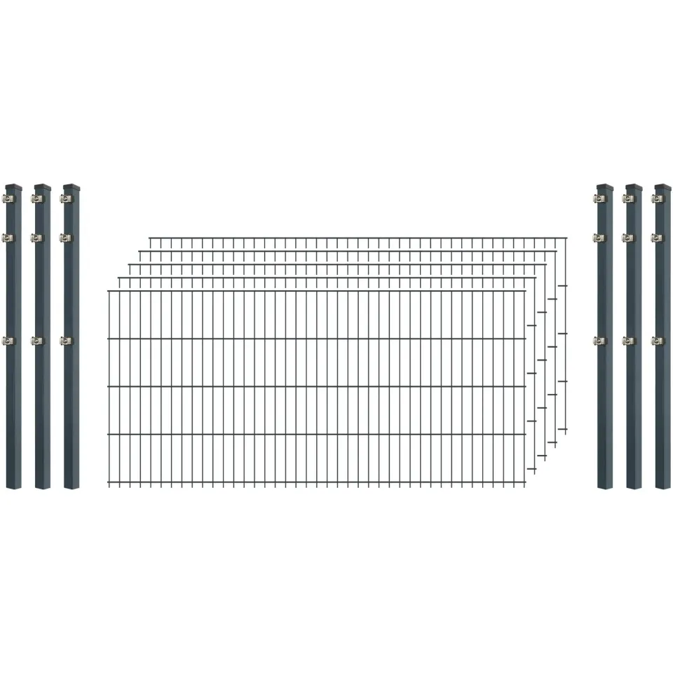 Bellamondo Doppelstab 8/6/8 Zaunset 250/83 cm Anthrazit