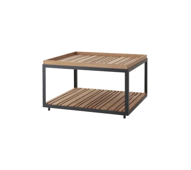 Cane-line Level Couchtisch groß lava grey teak keramik